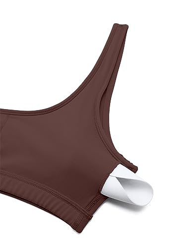 31ZTHLx4TIL.jpg Butterluxe Mini Bra for Women - Scoop Neck Low Impact Wireless Sports Yoga Padded Workout Cami