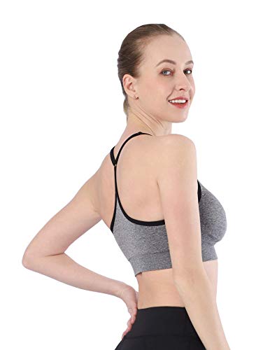 31ayFAe-NTL.jpg Women's Cross Back Sport Bras,Adjustable Straps Padded Criss Cross Cropped Bras for Yoga Workout Fitness