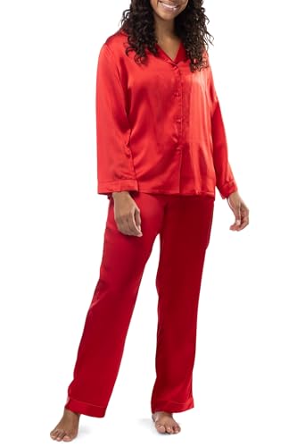 Women's 100% Mulberry Silk Long Pajama Set with Gift Box