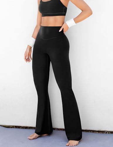 31bzlVXQzmL.jpg Women's High Waist Flare Yoga Pants, No Front Seam, Casual Leggings with Tummy Control, 29/31/33" Inseam