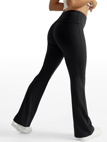 Women's Wide Leg Yoga Pants Bootcut Workout Flare Leggings Trendy High Waisted Fold Over 2025 Fall Outfits