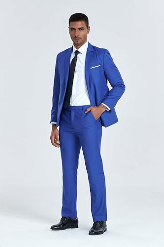31csgwHkBL.jpg Men's Suit Slim Fit 2 Piece Prom Suits Two Button Jacket Pants Tuxedo Formal Wedding Dinner Business