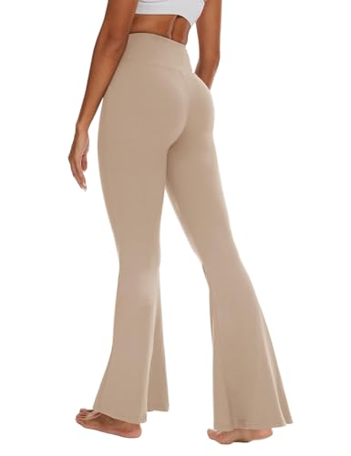 Black Flare Yoga Pants for Women, Crossover Soft Bootcut Leggings