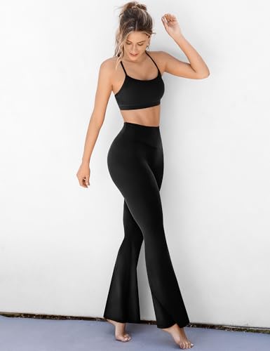 31i14lVFIxL.jpg Women's High Waist Flare Yoga Pants, No Front Seam, Casual Leggings with Tummy Control, 29/31/33" Inseam