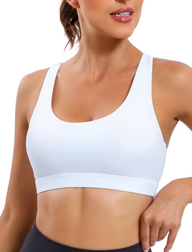 31kGkqgAlfL.jpg Strappy Sports Bra for Women Sexy Crisscross Back Light Support Yoga Bra with Removable Cups