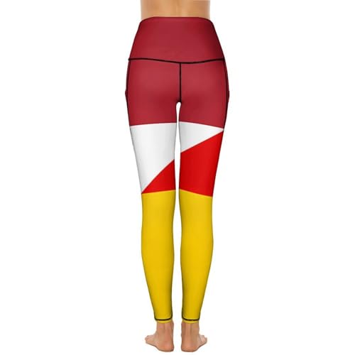Flag of Netherlands and Germany Women's Yoga Pants Stretch Leggings with Pockets High Waist for Workout