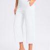 31kgWqjd2-L.jpg Women's Capri Pants with Pockets High Waist Yoga Pants Wide Leg Workout Crop Summer Pants for Casual, Travel, Exercise