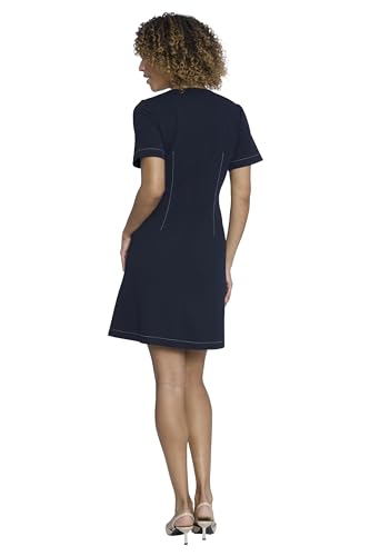 31mIMWaVL7L.jpg Women's Short Sleeve Fit and Flare Scuba Crepe Dress