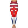 UK US Canada Flag Women's Yoga Pants Stretch Leggings with Pockets High Waist for Workout