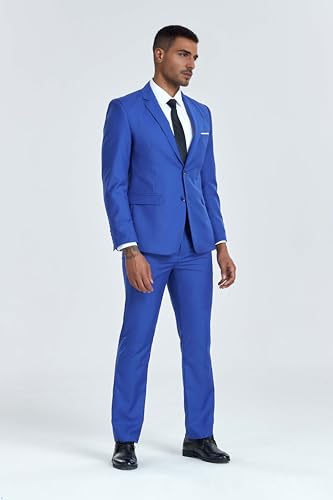 31nEQgwZUHL.jpg Men's Suit Slim Fit 2 Piece Prom Suits Two Button Jacket Pants Tuxedo Formal Wedding Dinner Business