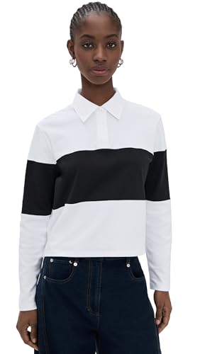 31naCR3kS1L.jpg Women's Crop Rugby Striped Tee