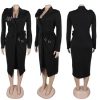 31oE0dRUmiL.jpg Women's 2 Piece Blazer Dress Set Formal Rhinestone 3D Flower Bodycon Midi Dress with Overcoat Business Suit Set