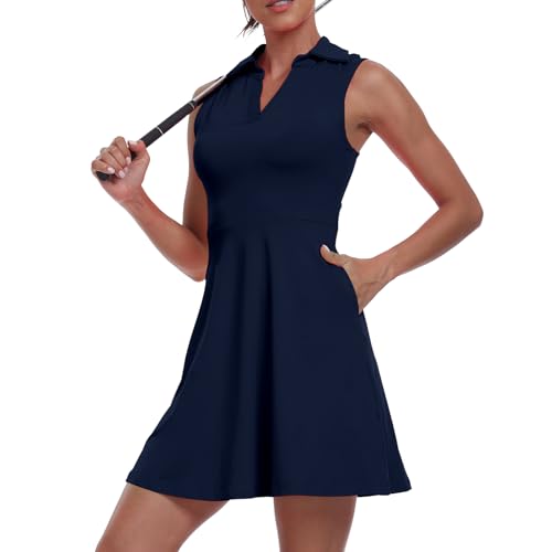 Womens Two Piece Tennis Golf Dress UPF 50+ Active Athletic Exercise Sports Wear Dresses for Women with Pocket Separate Shorts