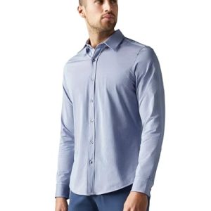 31prrC6PiPL.jpg Men's Commuter Shirt, Performance Dress Shirts for Men, Machine Washable, Wrinkle Resistant, Slim Fit Button Down Shirt