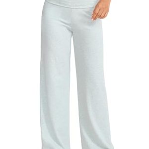 Women's Wide Leg Sweatpants Workout Lounge Pants Fold Over Low Rise Yoga Pants