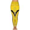 31rbi97E3QL.jpg Wooden Barbados Flag Women's Yoga Pants Stretch Leggings with Pockets High Waist for Workout