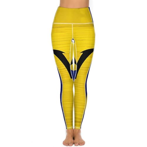 31rbi97E3QL.jpg Wooden Barbados Flag Women's Yoga Pants Stretch Leggings with Pockets High Waist for Workout
