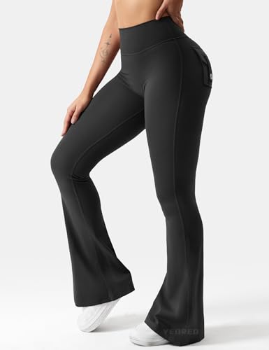 CoreFlex Flare Leggings with Pockets for Women Scrunch Workout Leggings Butt Lifting Gym Yoga Pants