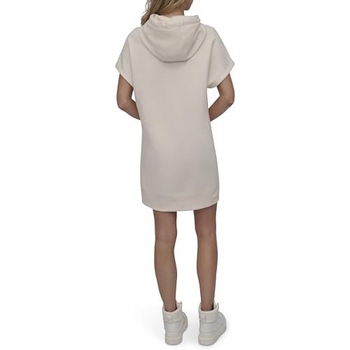 Women's Rhinestone Jersey Logo Short Sleeve Hoodie Dress