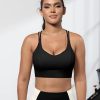 31uaz3qCHQL.jpg Sports Bra for Women Strappy Medium Support Push Up Padded Sports Bra for Running Workout Bra Yoga Bra