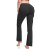 31vaMIyFGxL.jpg Inner Pocket Yoga Pants 4 Way Stretch Tummy Control Workout Running Pants, Long Bootleg Flare Pants