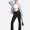 Women's Crossover High Waist Flare Workout Leggings Bootcut Bell Bottom Yoga Pants with Tummy Control