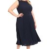 31yHEvoY2XL.jpg Women's Sleeveless Stretch Light Bubble Crepe Pleated Skirt Midi Dress