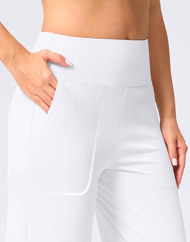 31yz9ciMnL.jpg Women's Capri Pants with Pockets High Waist Yoga Pants Wide Leg Workout Crop Summer Pants for Casual, Travel, Exercise