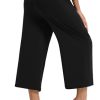 Wide Leg Capri Pants for Women Loose Yoga Pants Drawstring Comfy Lounge Sweatpants with Pockets