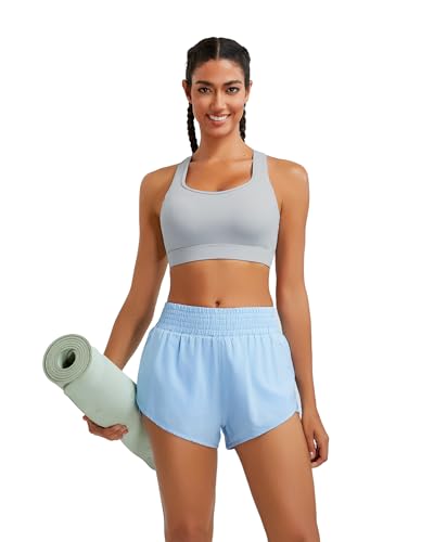 Sports Bras for Women High Support,Racerback Running Bra Molded Cup Sports Bra with Sewn in Pads
