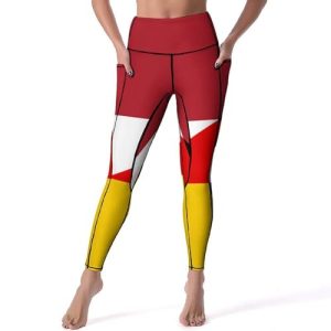 Flag of Netherlands and Germany Women's Yoga Pants Stretch Leggings with Pockets High Waist for Workout