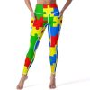 Colorful PuzzlePieces Autism Women's Yoga Pants Stretch Leggings with Pockets High Waist for Workout