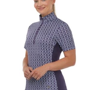Women's Breeze Ice Fil Short Sleeve Horse Riding Shirt – Ultra-Lightweight Cooling Equestrian Top, Great for Summer