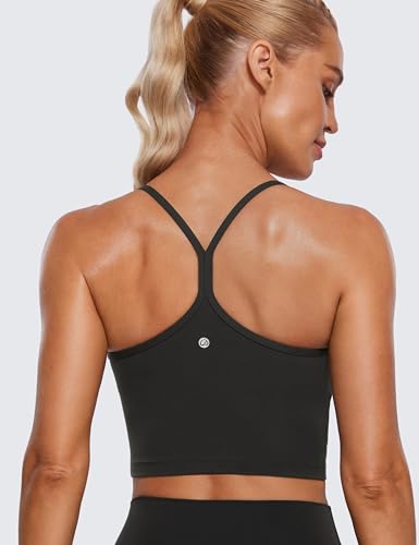 4111W9CiQyL.jpg Womens Butterluxe Y Back Longline Sports Bras - Spaghetti Straps Racerback Padded Yoga Workout Crop Tank Top