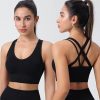 412X0Tls10L.jpg Sports Bra for Women Medium Support Criss Cross Strappy Bras Seamless Padded High Impact Yoga Athletic Exercise Bras
