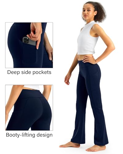 Women High Waisted Leggings with Pockets 30" Tummy Control Workout Running Yoga Pants