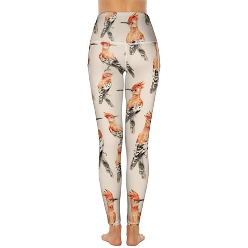 413EszgRML.jpg Hoopoe Bird Watercolor Women's Yoga Pants Stretch Leggings with Pockets High Waist for Workout