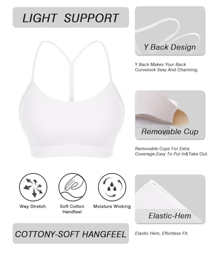 415T78HghkL.jpg Y BackSports Bra for Women Low Impact Racerback Workout Bras Sexy Thin Straps Yoga Sport Bras with Removable Pads