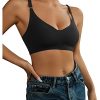 415dQ81UfGL.jpg V Neck Bra Padded Seamless Adjustable Straps Bralettes Everyday Basic Sleeping Bras Multiple Pack