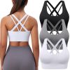 415jnzfAqDL.jpg Sports Bra for Women Medium Support Criss Cross Strappy Bras Seamless Padded High Impact Yoga Athletic Exercise Bras