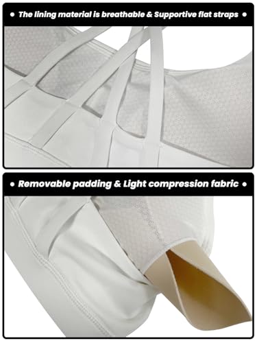 Women's Strappy Sports Bras Light Compression Crop Criss Cross Back Padded Workout Yoga Bra Supportive U Neckline