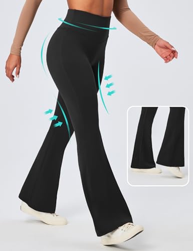 416evJxw5EL.jpg Flare Leggings for Women Tummy Control Flared Leggings No Front Seam Yoga Pants Women High Waisted Workout Bell Bottoms
