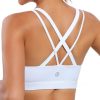418VYNitwOL.jpg Strappy Sports Bra for Women Sexy Crisscross Back Light Support Yoga Bra with Removable Cups