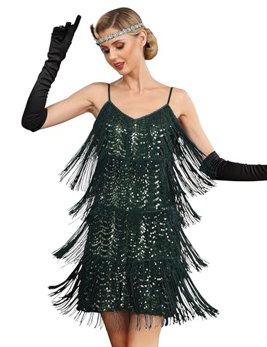 419aKralBkL.jpg Women's 1920s Flapper Dress Sequin Roaring 20s Great Gatsby Party Tiered Fringe Ballroom Dress