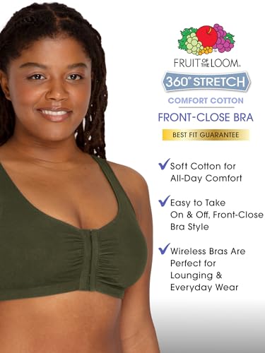 419bEJ2PgPL.jpg Women's Multi-Pack Front Closure Cotton Bra