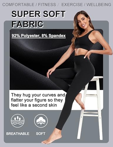Soft Leggings for Women - High Waisted Tummy Control No See Through Workout Yoga Pants