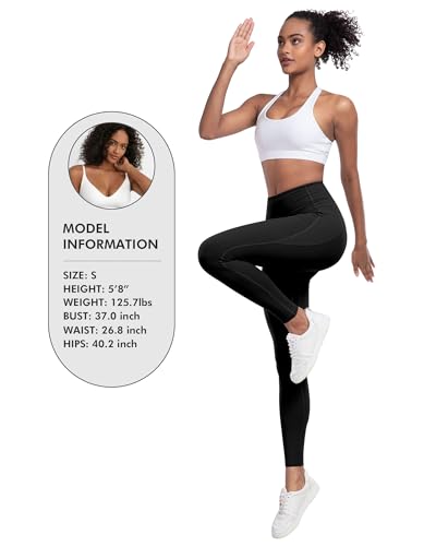 Leggings with Pockets for Women, 6 Packs Soft High Waisted Tummy Control Workout Yoga Pants