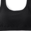 Ribbed Sports Bras for Women - U Back Wireless Medium Impact Padded Yoga Workout Cami