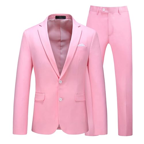 41DCFtHqkL.jpg Men's Suit Slim Fit 2 Button 2 Piece Suits for Men Party Formal Dress Solid Tuxedo Blazer Jacket Pants Set