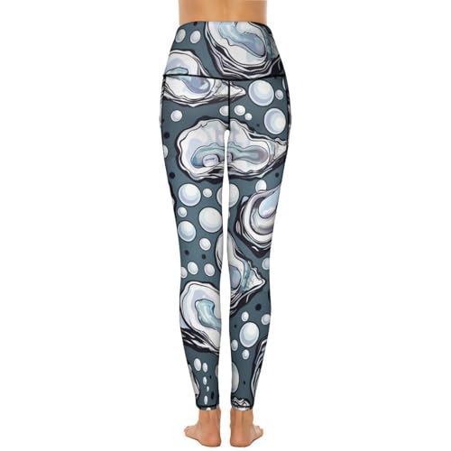 Oyster Women's Yoga Pants Stretch Leggings with Pockets High Waist for Workout